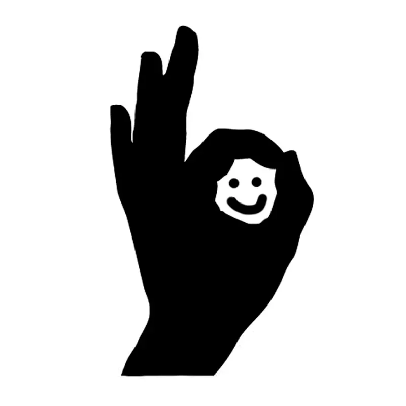 

Car Stickers Personalized Creative Stickers Funny Smiling Hands Car Decoration Waterproof and Sunscreen PVC 14*8cm