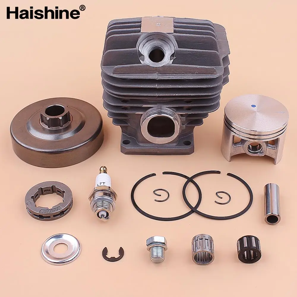 

52mm Cylinder Piston Kit For Stihl MS460 046 MS 460 Clutch Drum 3/8" 7 Tooth Sprocket Rim Bearing Decompression Valve