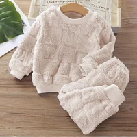 Automne hiver bride vêtements de nuit filles garçons à manches longues maison vêtements bébé enfant sommeil Costume hauts + pantalons costumes 0-5Y 3