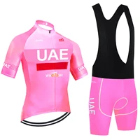 New ITALIA Cycling Jersey Pink UAE TEAM Bike Jersey Shorts Set Ropa Ciclismo Men Women Summer Pro Bicycle Maillot Clothing 1