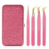 Eyelashes Tweezers Bag Set Precision Stainless Steel Clip Lashes Extension Application Tools Tweezer Storage Protective Box 1