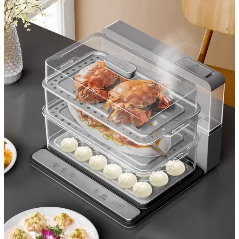 20L Electric Food Steamer with Foldable Design, Multifunctional Triple-layer & Multi-layer Steam Box ZMZG-06B 3