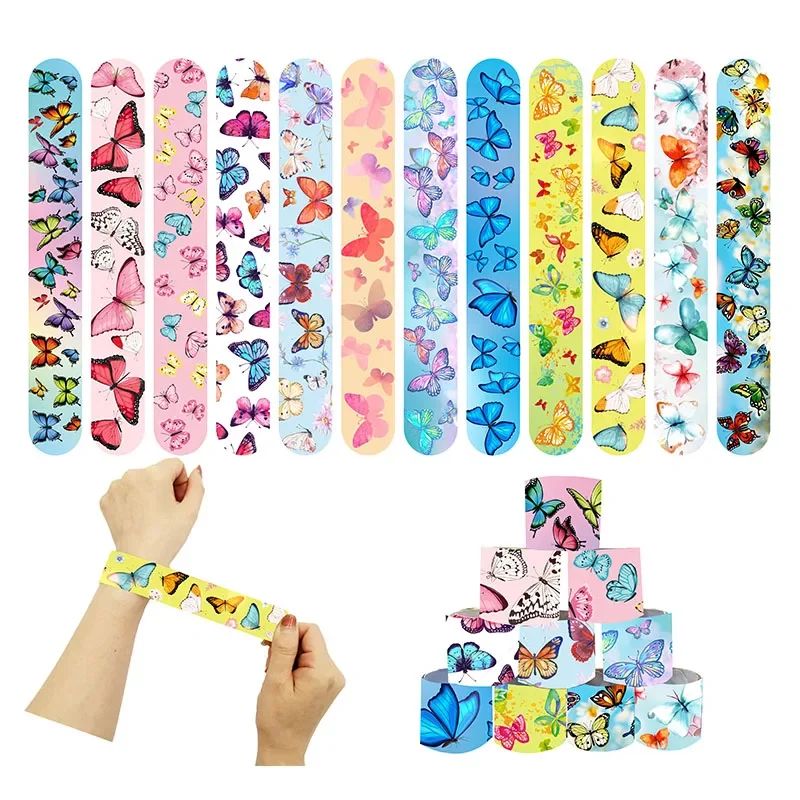Colorful Butterfly Slap Bracelets Gifts Pretty Butterfly Party Gifts Princess Girls Happy Butterfly Birthday Party Favors