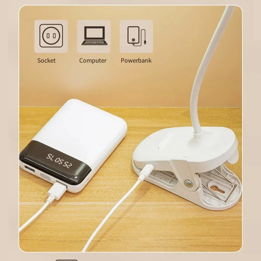 Small Desk Lamp Portable USB Light for Study