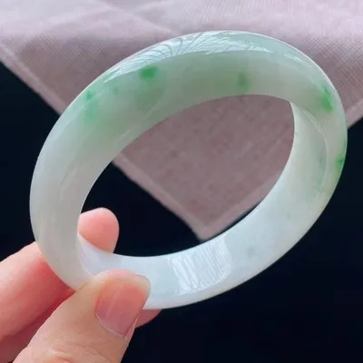 Zheru 주얼리 천연 미얀마 옥 팔찌, 절묘한 공주 팔찌, 여자 친구 엄마 보내기, 54mm-62mm