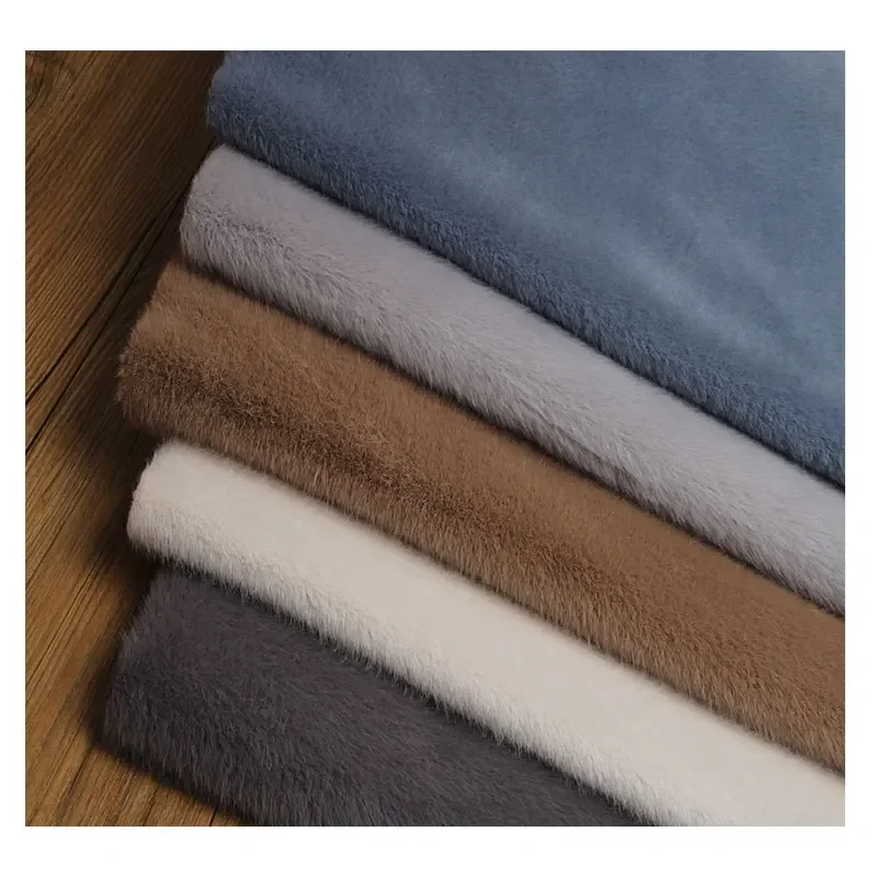High Grade Light Elastic Imitation Mink Hair Mink Velvet Rabbit Hair Fabric Autumn Winter Plush Clothing Fur DIY Sewing Fabric