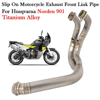 Titanium alloy Plug And Play For Husqvarna Norden 901 Motorcycle Exhaust Escape Moto Muffler System Muffler Bike Front Link Pipe