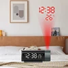 Digital Dual Alarm Clock LED Projector Thermometer Desk Bedroom Bedside 180° Rotation Projection Snooze Clocks USB Phone Charge 4