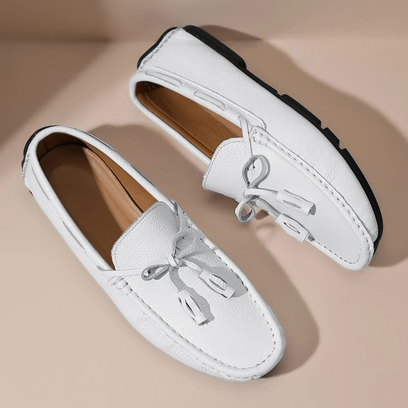 

Мужские мокасины из спилка с кисточками, желтые и черные деловые туфли, Молодежные повседневные Мокасины, лоферы, 2024