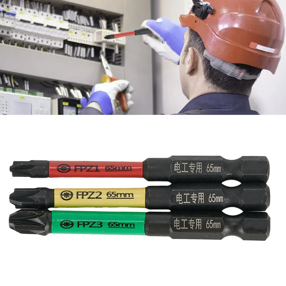 

3pcs Electrician Batch Head Cross Word Strong Magnetic Special Tool Non-Slip Disassembly Tool Electric Screwdriver FPZ1-3