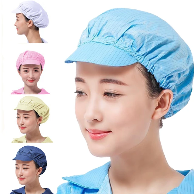 Gorros elásticos antiestáticos para hombre y mujer, gorro de trabajo de  seguridad antiestático, a prueba de polvo, protección de sala limpia,  electrónica, fábrica, envío directo - AliExpress