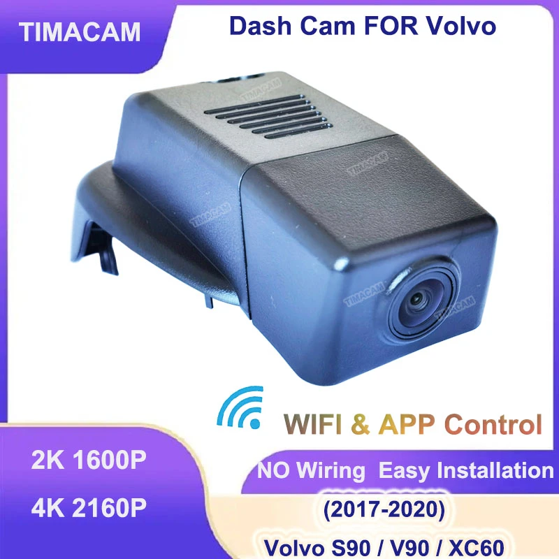 TIMACAM 4K 2160P Dashcam Dual Cameras 2K Wifi Car DVR Video Recorder For Volvo XC60 S90 V90 2017