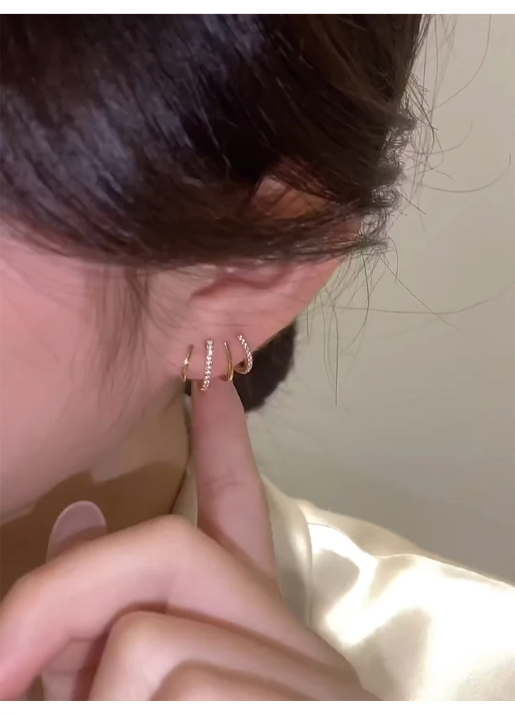Quartet Earrings Claw Earrings for Women Four Claw Earrings Zircon Needle Cuff Earrings for Teen Girls 6