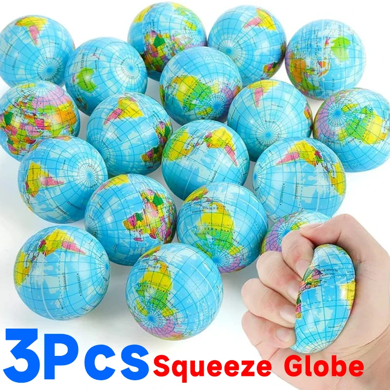 3Pcs Funny Squeeze Toys Stress Relief PU Foam Squeeze Ball Hand Wrist Exercise Sponge Toys for Kids Adults Child Creative Gifts