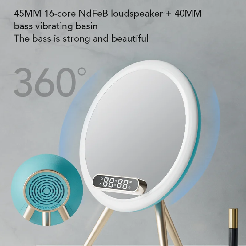 Magic Beauty AI Mirror Speaker Wireless Charging Bluetooth Voice Control Desk Mobile Phone Stand Creative Gifts For Girls