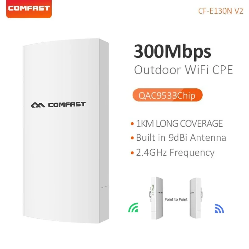 Comfast-wireless Outdoor Cpe Bridge para Projeto de Câmera ip de Longo Alcance Transmissão Qca9533 Repetidor Wifi Cf-e130n v2 300mbps 2.4g