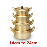 Nouilles Ramen de Style coréen, Pot doré, soupe en aluminium, marmite chaude, revêtement oxydé, nouilles Mike, soupe aux œufs, ustensiles de cuisine dorés 1