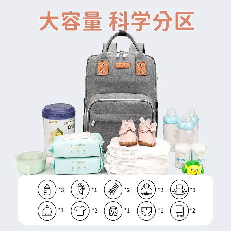 Women's Backpack Multifunctional  Lightweight Diaper Bag Waterproof  Wear-resistant High-capacity  Handbag Fashion For Mothers