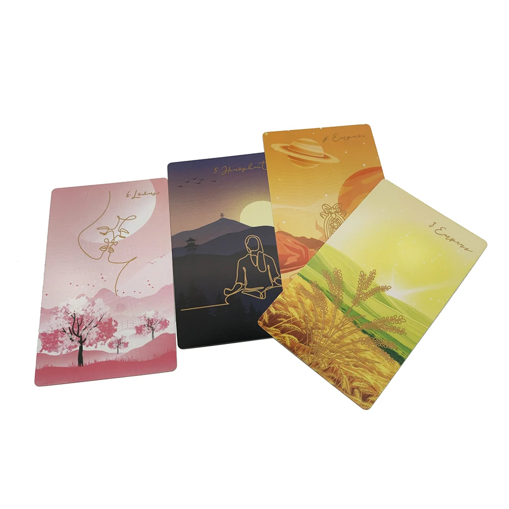 12×7CM Linescape Tarot Evolution , Narrow Line and Wide Landscape .NoStamping the line with GOLD FOIL with Guide Book 3
