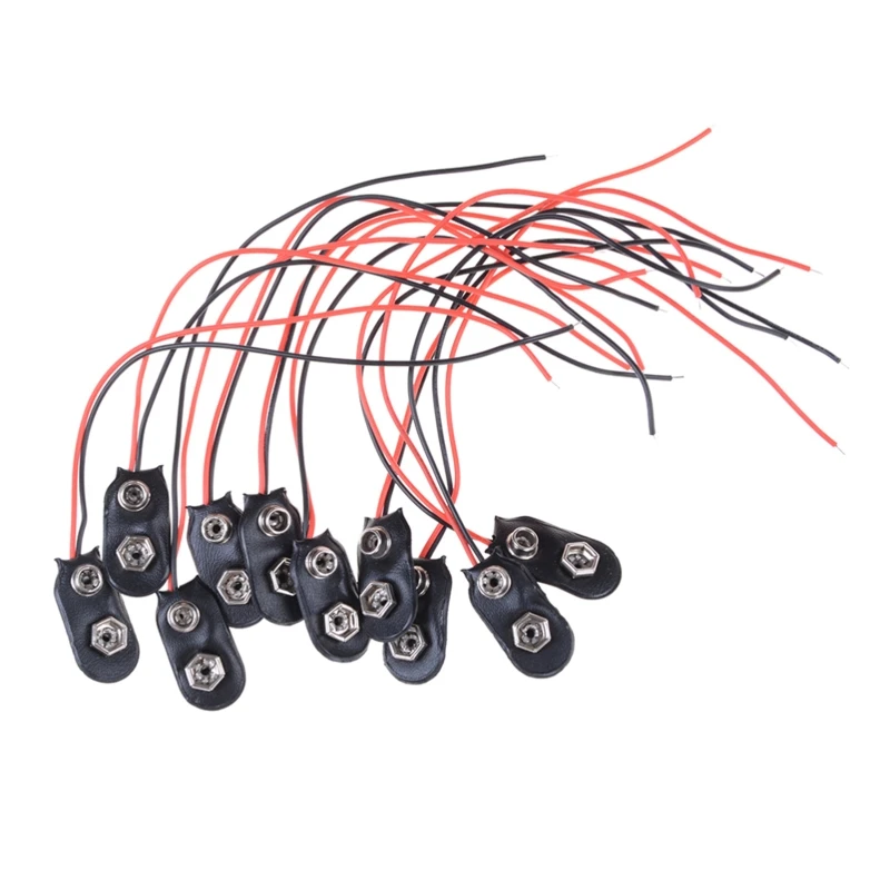 

N7MD 9V Battery Clip Connector I-Type 9 Battery Clip Battery Buckle (10 Pieces)