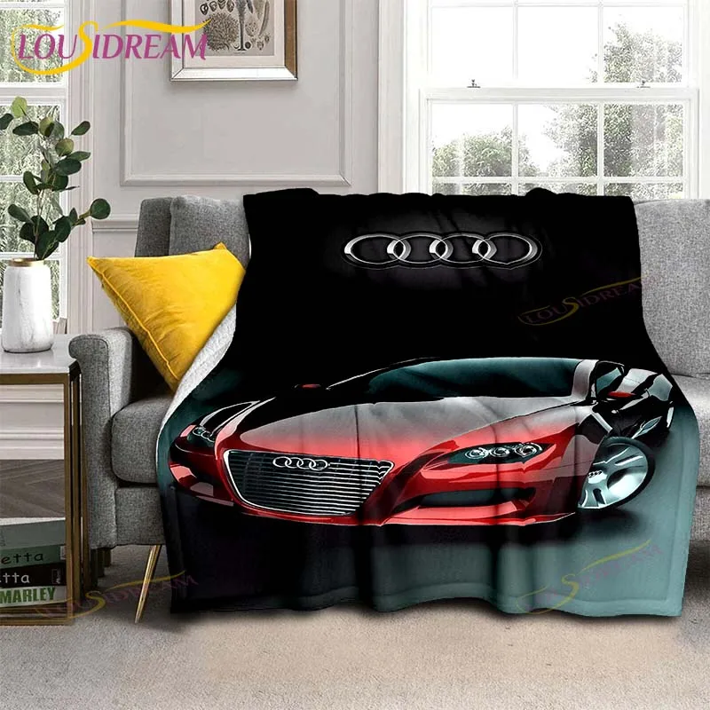 Sports Car A-Audi Flannel Blanket Throw Blanket For Living Room Bedroom Bed Sofa Picnic Kids Picnic Blanket Birthday