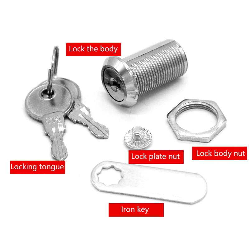 16/20/25/30mm Cam Lock Door Cabinet Mailbox Drawer Cupboard Locker + 2 Keys DIY Cabinet Tools