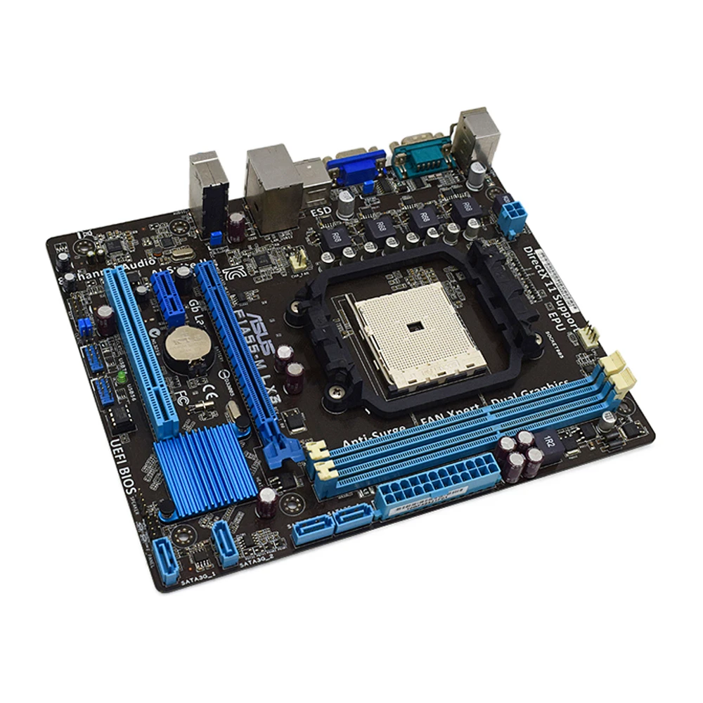 Фото Материнская плата ASUS F1A55-M LX3 с чипсетом AMD A55, разъем AMD FM1, подходит для процессоров AMD серии a, APU серии E. №2