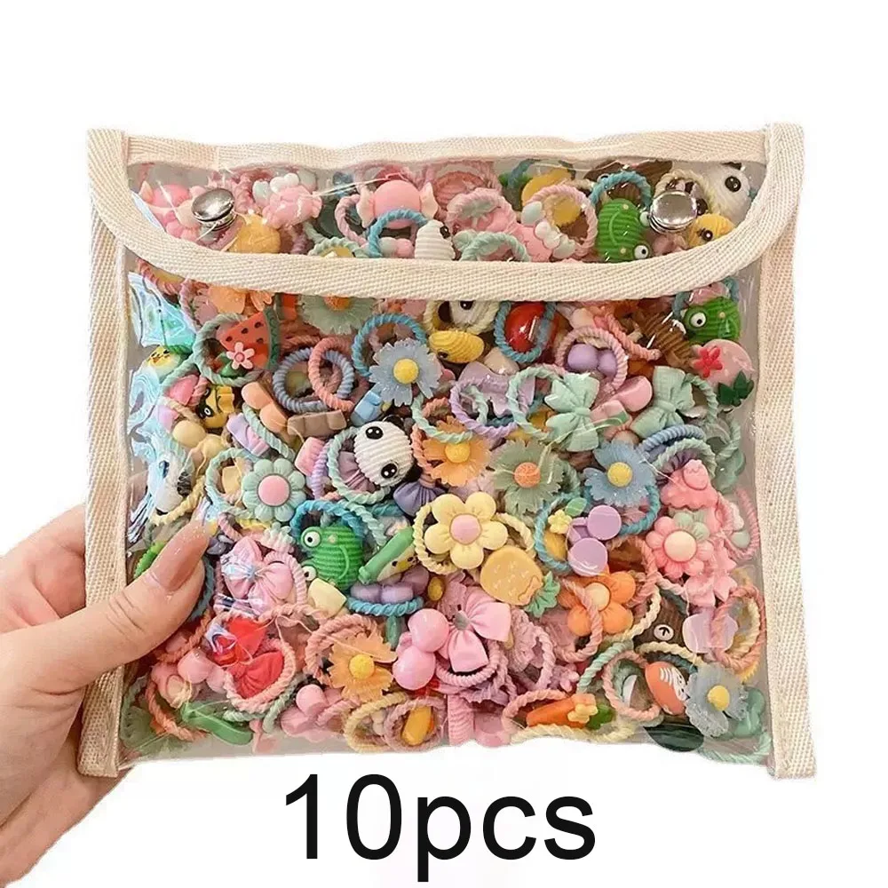 Adorable Cartoon Animal & Fruit Decorative Hair Ties with High Elasticity
