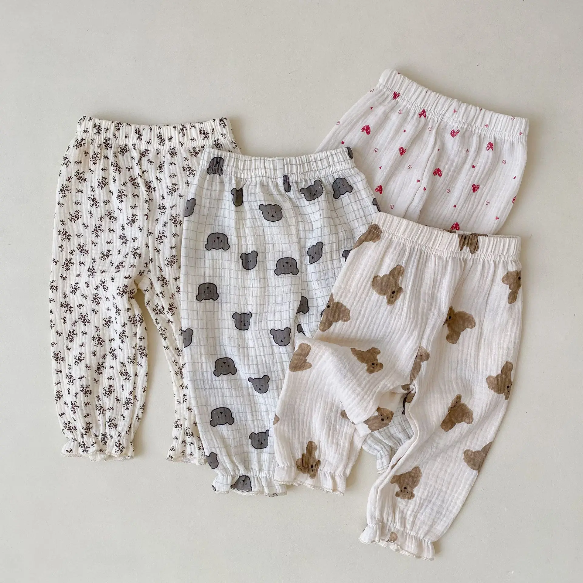 

Jenny&DaveNordic Fashionable Infant Print Cotton Zou Zou Mosquito Proof Pants 2023 Summer Boys and Girls Baby Soft Casual Pants