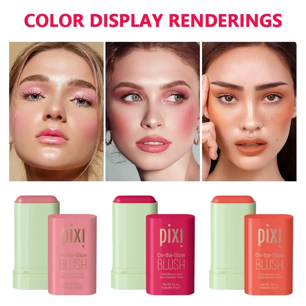 Blush Stick 3 In 1 Easy Color Rouge Blusher Cream Cheek Eye Lip Tinted Waterproof Mositure Face Contouring Shadow Blusher