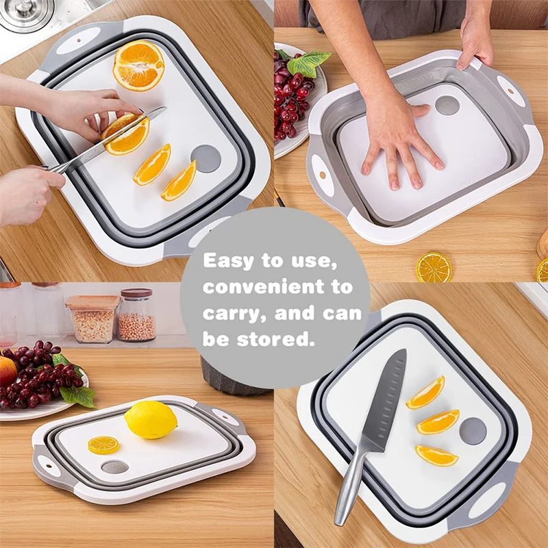 3 In 1 Collapsible Cutting Board Foldable Chopping Board Camping