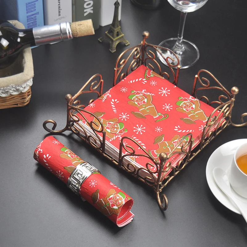 20Pcs/Set Christmas Napkins Merry Christmas Decoration Paper Napkins For New Year Christmas Party Home Ornament Table Decoration