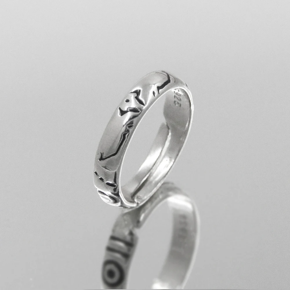 Anime Ryomen Sukuna Rings Silver Color Adjustable Unisex Ring Cosplay Props Jewelry For Men Women Christmas Gift 3