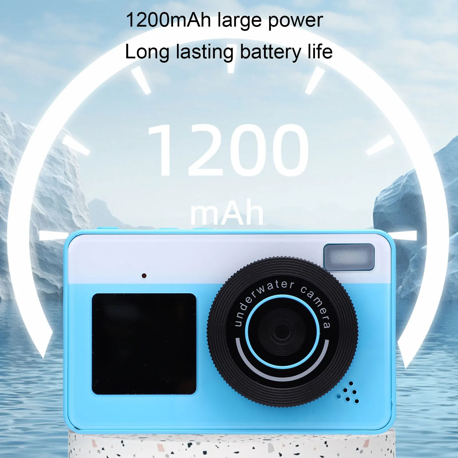 4K Digital Camera 48MP 3 Meter IP68 Water Proof 18X Zoom Vlog Camera with Front Rear Dual Screens for Teens Beginners CCD Camera