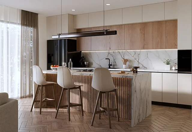 หรูหราอัตโนมัติOakห้องรับประทานอาหารตู้โมเดิร์นไม้ตู้เก็บอ่างล้างจานตู้ห้องครัว 6