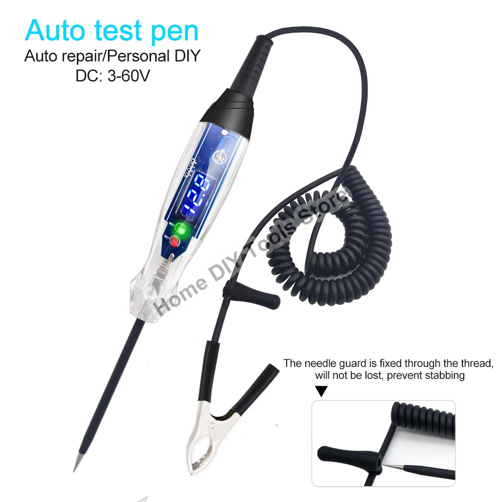 

Car Tester Pen Voltage Circuit Test DC 3-60V Digital Display Electric Pen Probe Pen Auto Diagnostic Maintenance Testing Tools