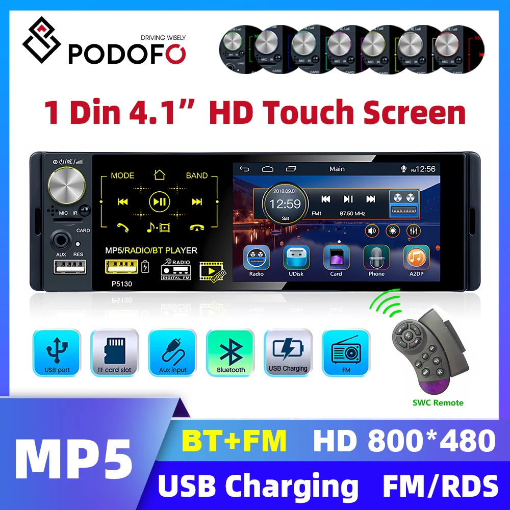 Kaufe Hikity 1 Din Touchscreen Auto MP5 Video Player Autoradio Autoradio  Unterstützung Bluetooth USB FM TF mit Fernbedienung Mikrofon  Lenkradsteuerung