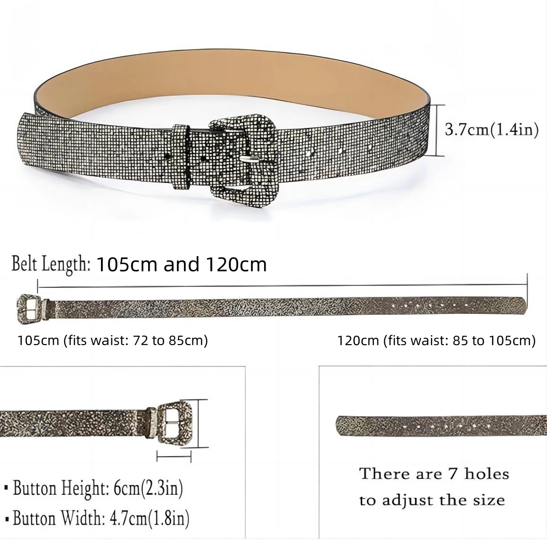 Damen-Gürtel mit glitzernden Pailletten, glitzernder Gürtel für Jeans, geeignet zum Paaren verschiedener Hosen und Mäntel – Detail 1