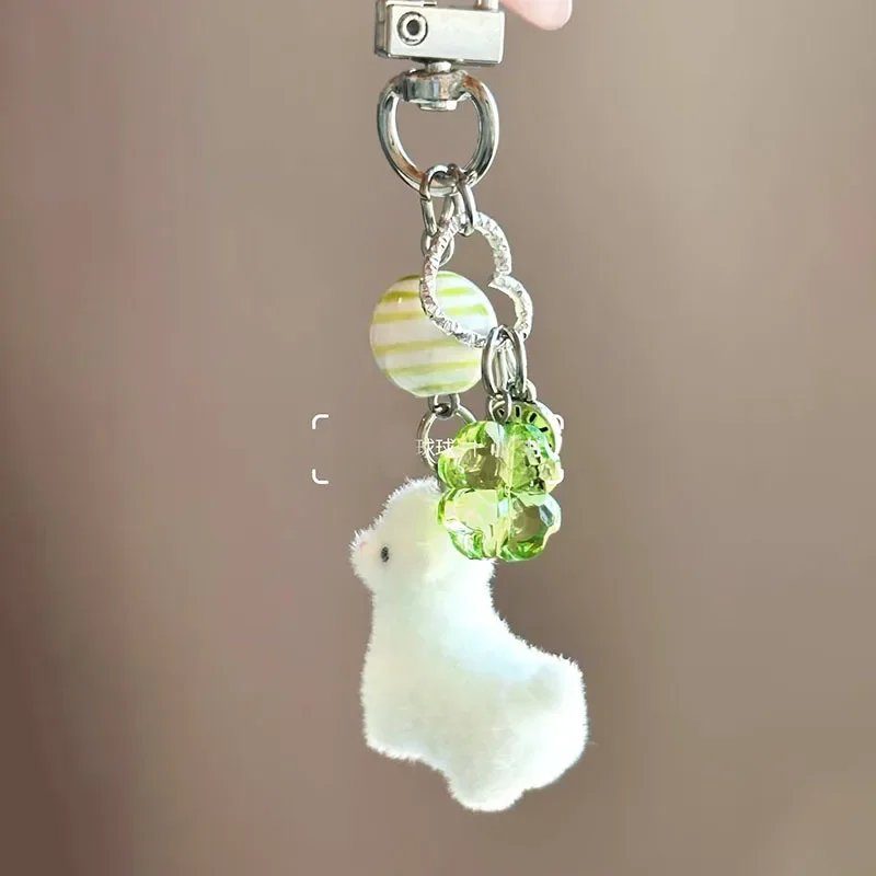 Flocking Cartoon Keychain Cute sheep Seal Pendant Bag Decoration Keyring Car Key Holder Keychains Gift Fashionable 장식