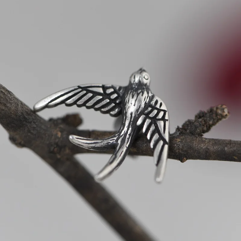 Boucles d'oreille hirondelle réalistes