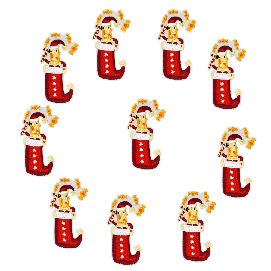 

10PCS Christmas Clown Embroidery Patches for Clothing Shoes Iron on Transfer Applique Patch for Clothes Sew on Embroidery Badge