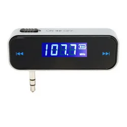 Wireless Handsfree Car Kit with 3.5mm FM Transmitter & LCD Display (Black)