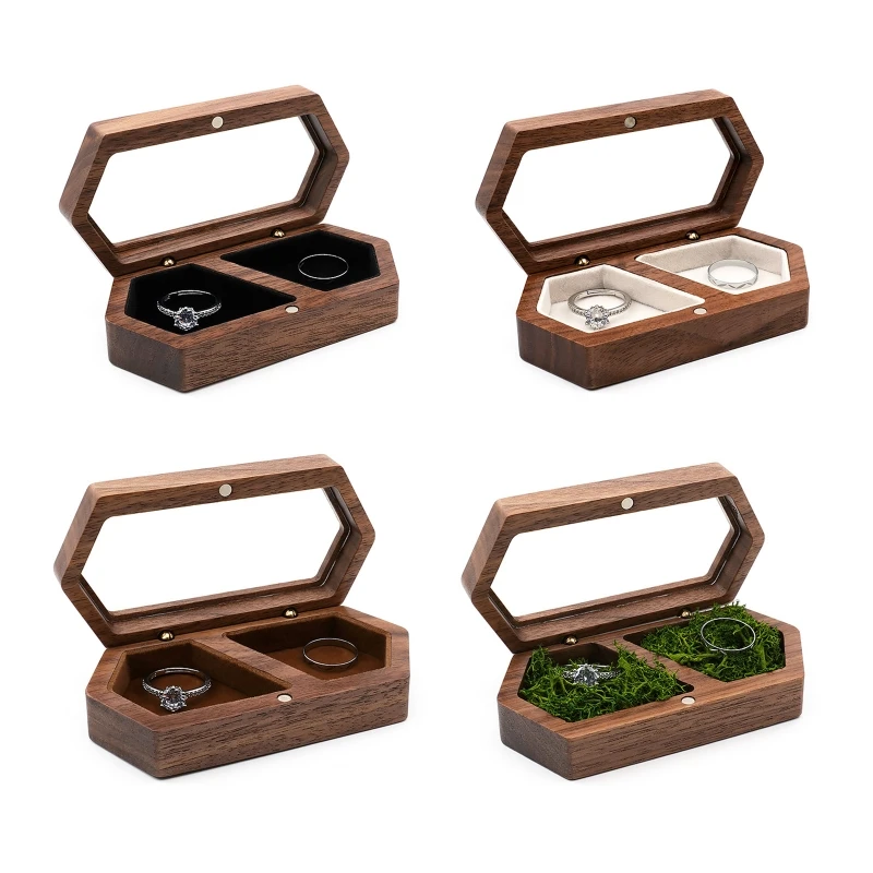 

Винтажная мини-коробочка для колец, деревянный держатель для сережек-гвоздиков, органайзер для хранения ювелирных изделий, для и