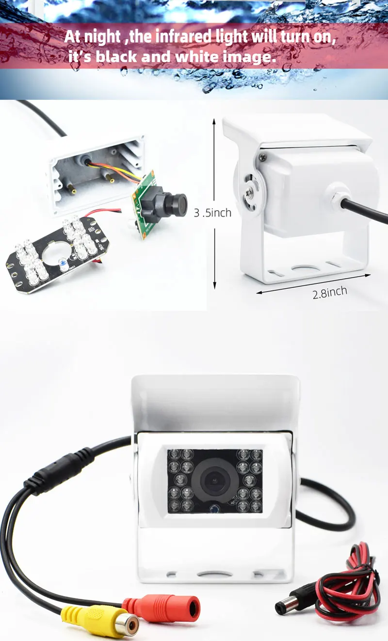 Caméra de Recul sans Fil HD 1080P 7 Pouces Caméra de Voiture avec Bonne