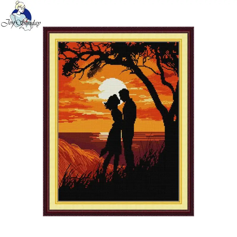 

Набор для вышивки крестиком Joy Sunday, картина для влюбленных, из смешанной ткани 16CT 14CT 11CT, Набор для творчества и вышивки «Лошадь»