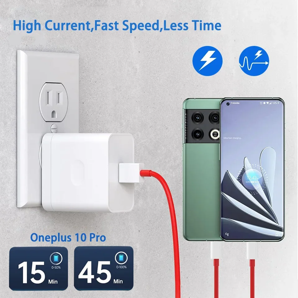 OnePlus Supervooc 80W Fast Charging USB Type A Power Adapter with Cable