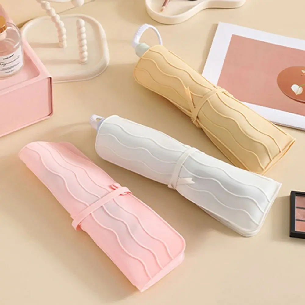 2 in 1 Hair Curler Storage Bag Folding Silicone Straightener Storage Pouch Waterproof Dustproof Heat Resistant Mat Make Up Bag