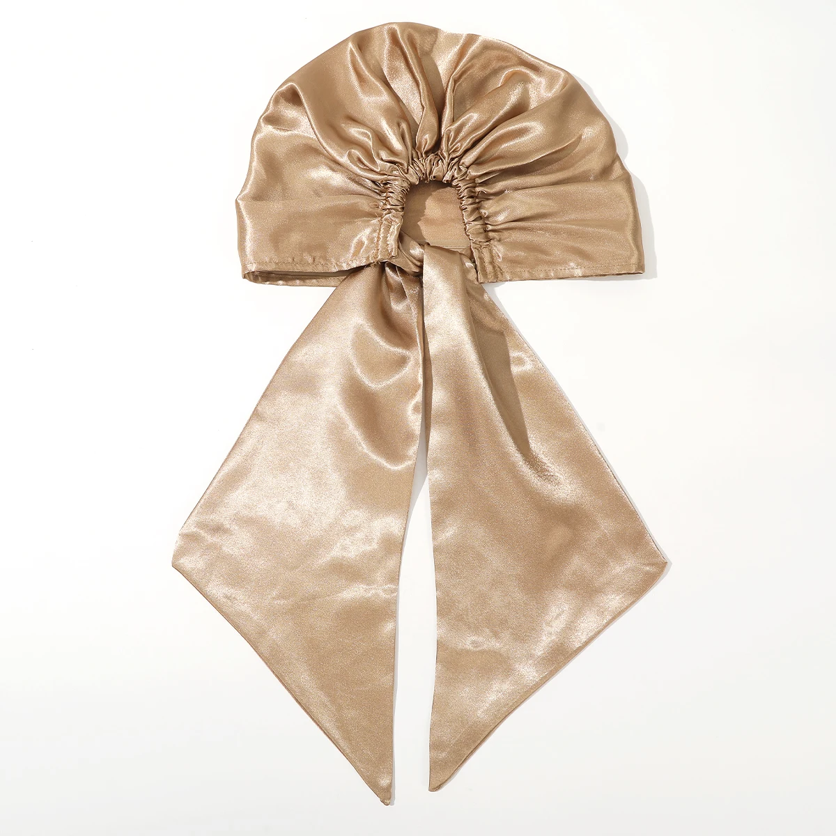 Single-Layer Ribbon Turban Hat Bandana Black Cashew Flower Anti-Slip Strip Turban Hat Long Streamer Hair Care Bonnet Nightcap