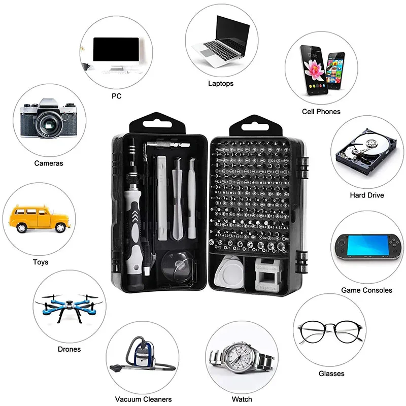 115-in-1 precision screwdriver set multifunctional professional repair tool 98pcs magnetic for various repairs