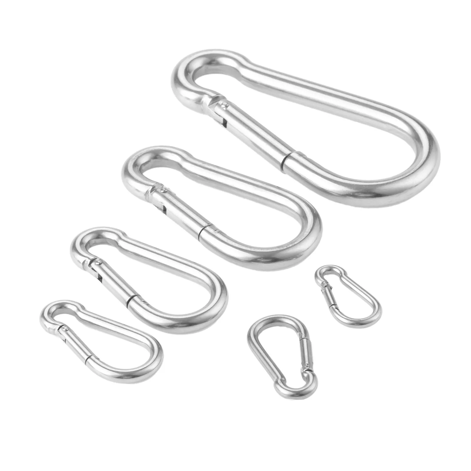 thumbnail image 2 of Stainless Steel Spring Snap Hook Carabiners - M6 M8 M10 Sizes, Heavy Duty Quick Links (16/30/10 Pcs) 2 of 12